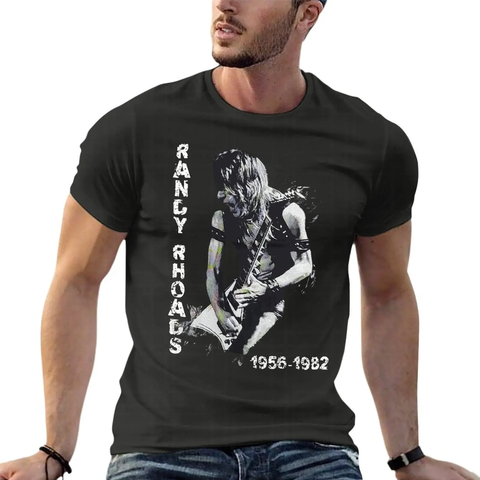 

Randy Rhoads Oversized T-Shirts Brand Men Clothes Short Sleeve Streetwear Large Size Top Tee