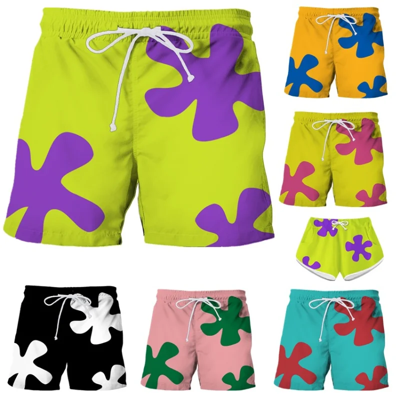 

Men's Beach Shorts Summer Surfing Quick-drying Patrick Star Same Style Digital Printing Casual Vacation Five-point Shorts Women