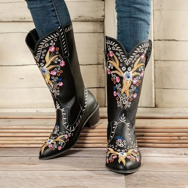 Pointy Boot Women Shoes Autumn Luxury Designer Winter Footwear Boots-Women Rivets Pointe Ladies Fashion 2024 Rubber Med Mid