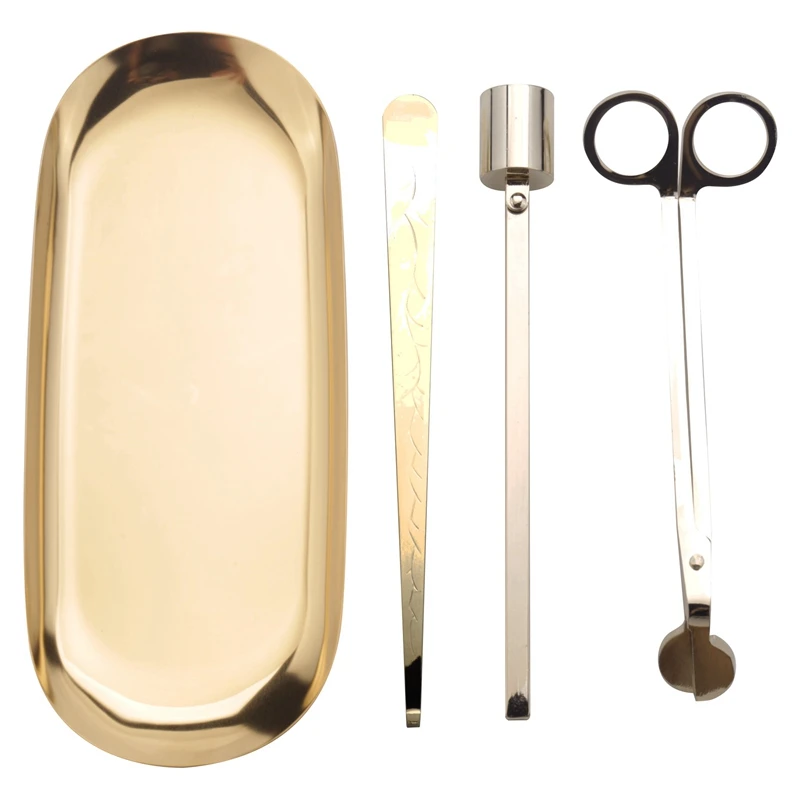 

Набор аксессуаров для свечей, триммер для фитилей, фитиль для свечей, фитиль, поднос для хранения, 4 упаковки, набор для ухода за свечами, пода...