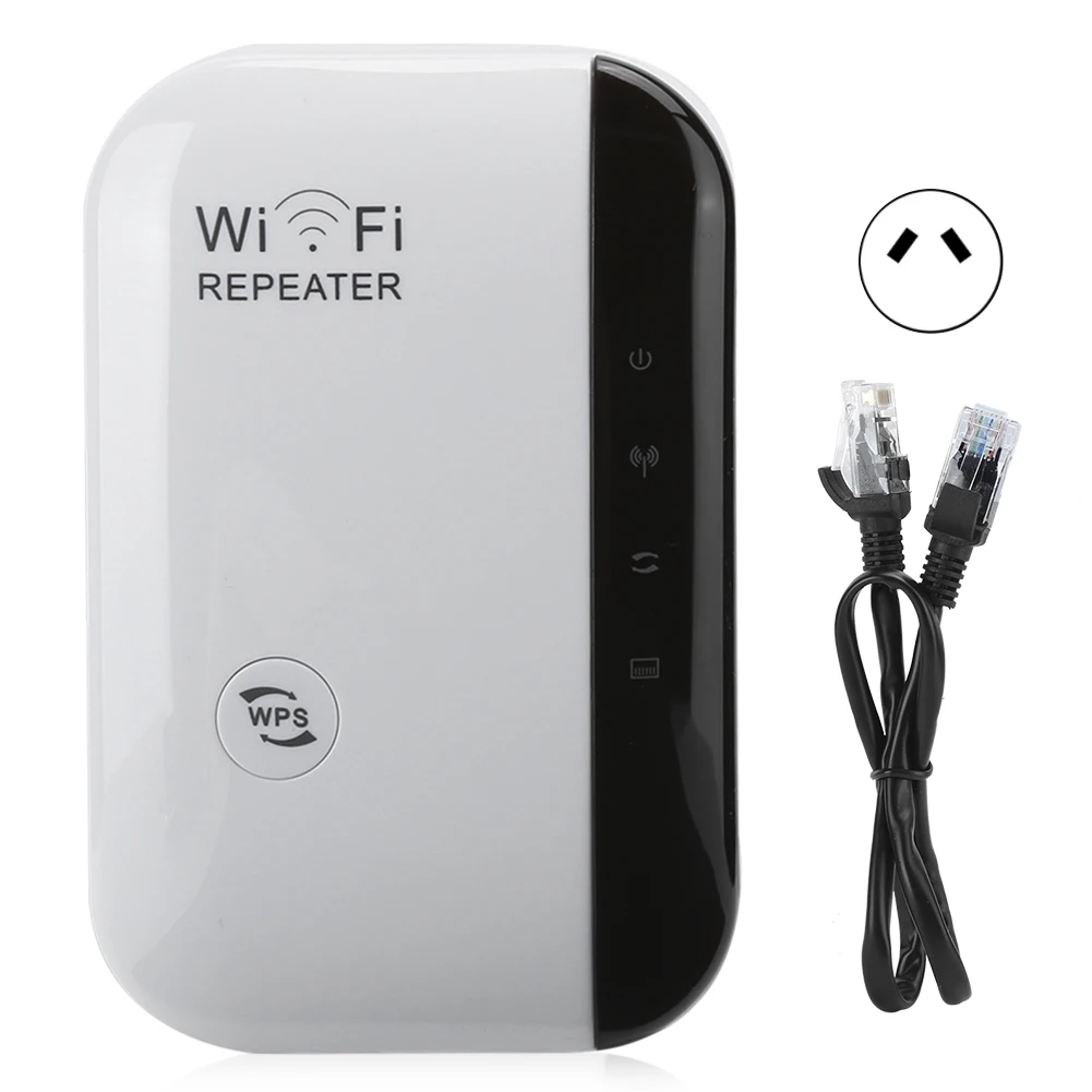 

Repeater WiFi Signal Amplifier 300M Ethernet Port Wall‑Mount White for WPS Button (100‑240V)AU Plug