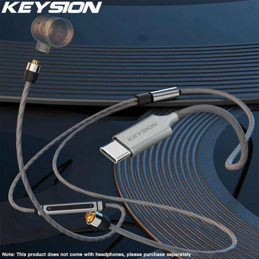 

KEYSION Type-C to MMCX HIFI DAC Earphone Digital Audio Cable 32bit 384kHz DIY Replacement Cord Wire for SONY SHURE Sennheiser