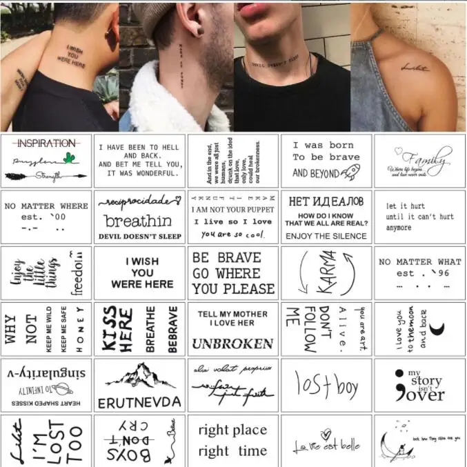 tattoo for men face hand stickers tattoo geometric letters tatoos wrist body art for boys men