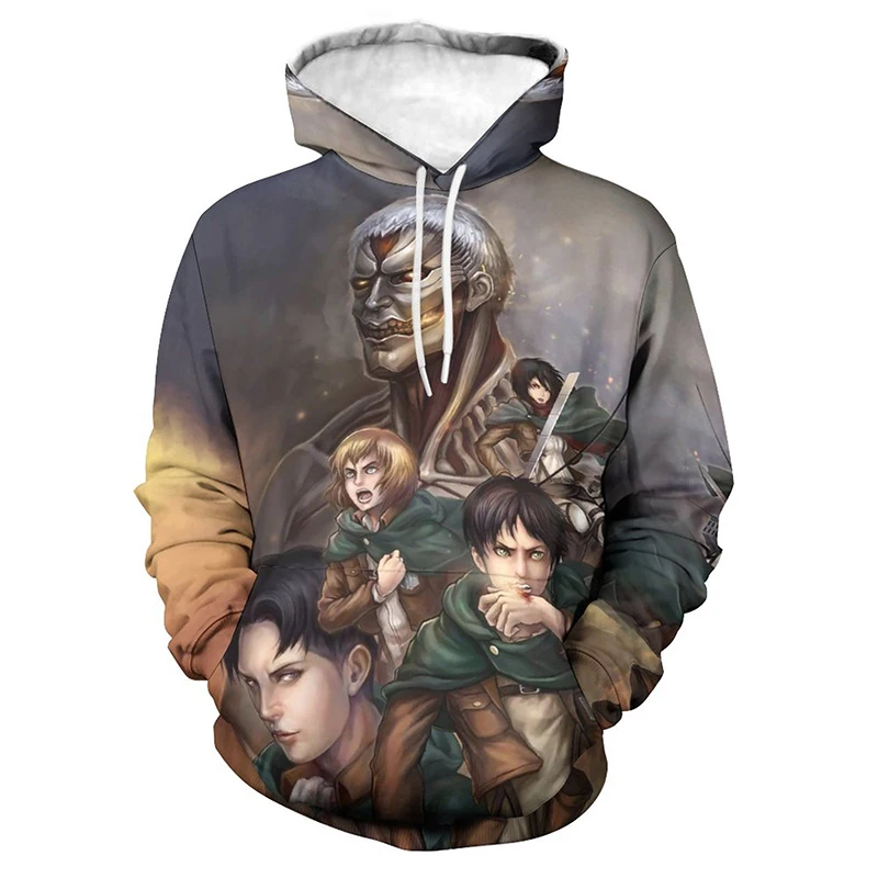 

2022 New Hoodies Attacking Giant Anime 3D Print Men Women Children Casual Fashion Style Swearshirts Clothing Streetwear