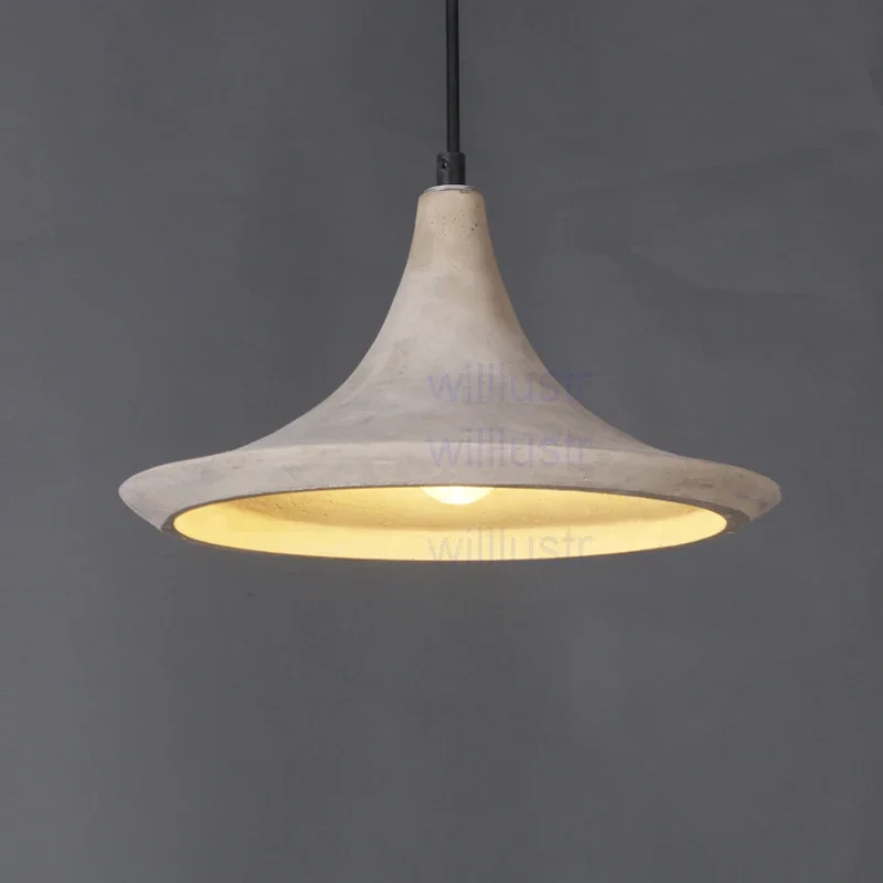 Цементный подвесной светильник из натурального бетона скандинавская потолочная