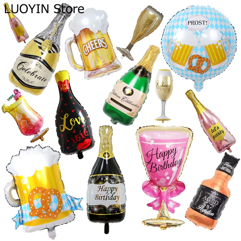 Большие фольгированные воздушные шары в новом стиле виски пива шампанского для
