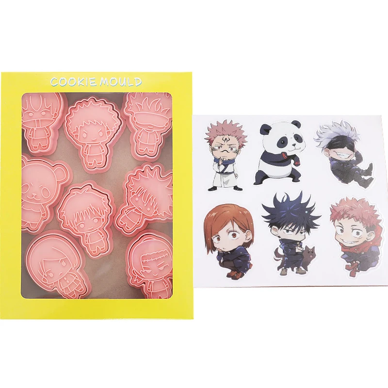 

Jujutsu Kaisen Cookie Cutter Anime Characters Refrigerator Diary Transparent PVC Stickers Yuji Itadori Gojo Satoru Biscuit Mould