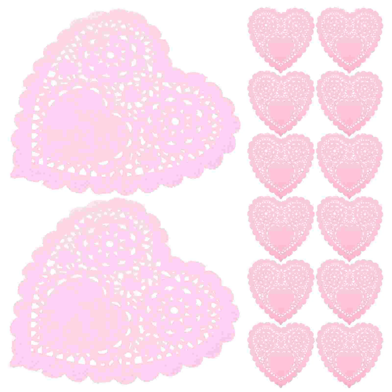 

Doilies Paper Placemats Lace Heartkitchen Bakery Proof Grease Pastry Day Baking Snack Shaped S Valentine Accessories Disposable