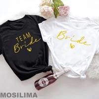 bride team shirts women aesthetic bachelorette party wedding tops bridesmaid t shirt summer o neck tops tx319