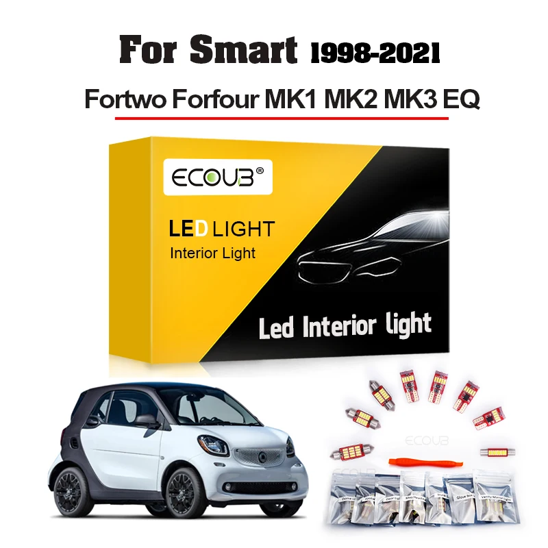 Комплект светодиодной внутренней подсветки для Smart Fortwo Forfour MK1 MK2 MK3 450 451 453 454 EQ 1998-
