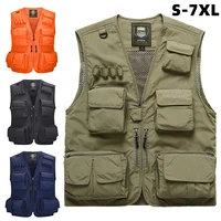 2022 summer new mens outdoor fishing photography vest quick drying mesh multi pocket mesh jackets men vests summer mesh vest 7xl