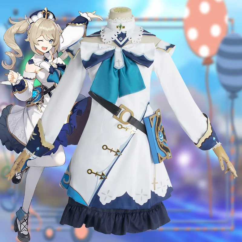 

Game Genshin Impact Barbara Gunnhildr Cosplay Costumes Cute Clothes Dress Halloween Party Carnival Role Playing For Women Girls