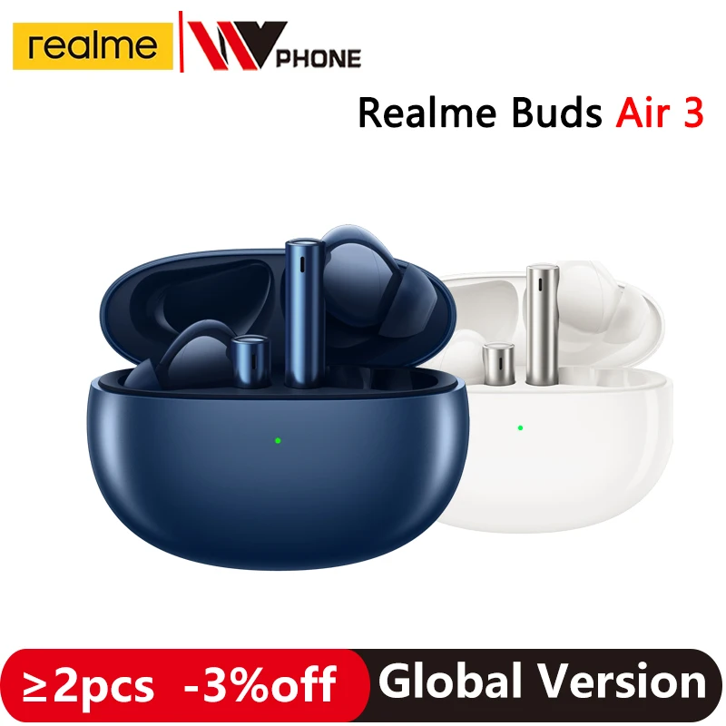  Realme buds air 3 Bluetooth 5.2 long battery life Earphone 42dB Active Noice Cancelling  Headphone IPX5 Water Resistant Headset 