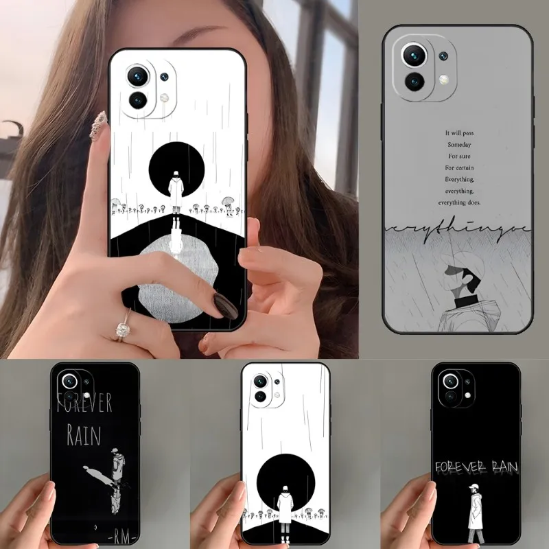 

KPOP RM Mono Phone Case Funda For Xiaomi Poco M4 M3Pro X3GT 8 9 A2 A3 CC9 CIVI F1 Max3 MIX 3 4 SE Pro Note 10 10Pro Cover