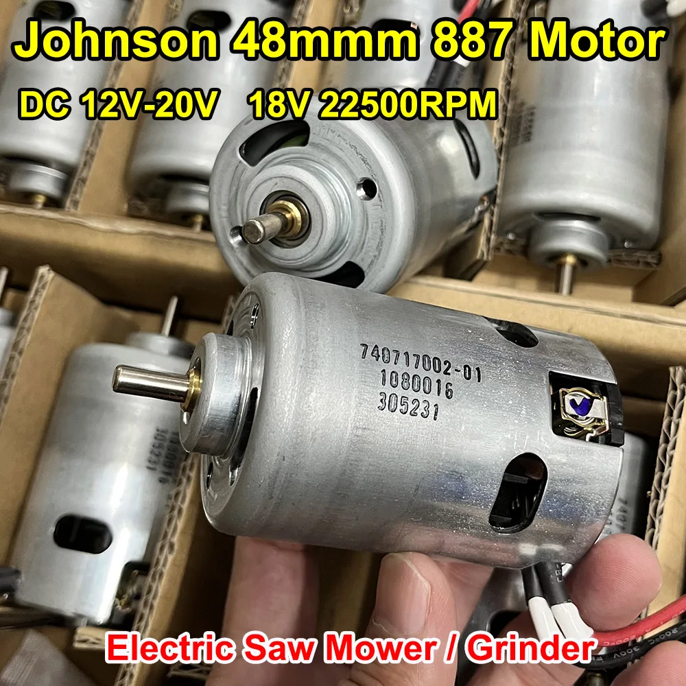 

48MM JOHNSON 1080016 RS-887 Motor DC 12V 18V 20V High Speed Power Large Torque Engine For Electric Saw Mower Grinder Garden Tool