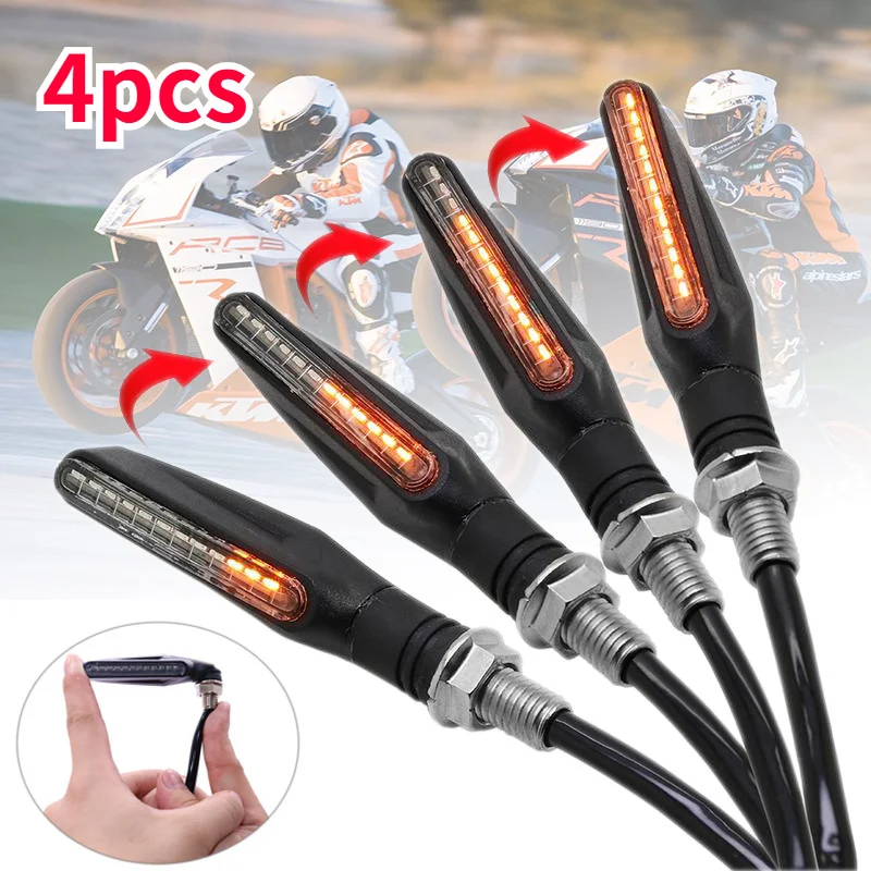 

4PCS LED Motorcycle Turn Signal Lights Amber Flashing Indicator Rear Lights Lamp 12v IP7 Waterproof Motorcycle Accessories