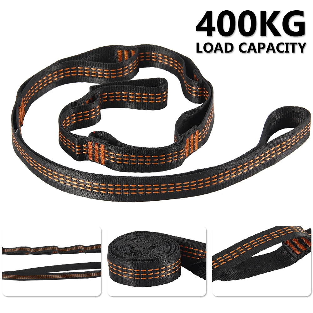

2 Pack Hammock Straps 100*2.5cm Camping Hammock Belts Max Bearing 400kg Yoga Swing Hanging Belt Nylon Adjustable Hanging Straps