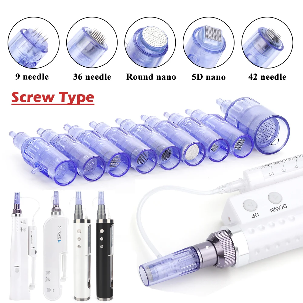 

Hydra Injector Cartridge Needle Mesotherapy Gun with Tube for Aqua Microneedling Meso Gun Derma Pen Therapy Facial Scarring Acne