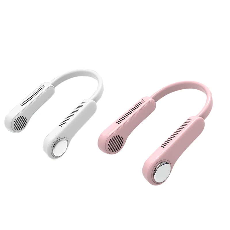

Bladeless Neck Fan USB Charging 3 Speeds Natural Wind Mode Angle Adjustable Lazy Hanging Neck Fan Hand-Free Neck Fan