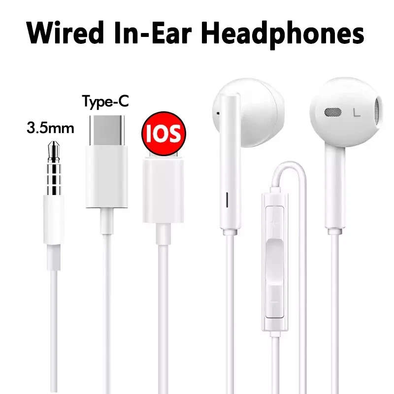 

Проводные наушники-вкладыши с разъемом Lightning, 8 контактов, 3,5 мм