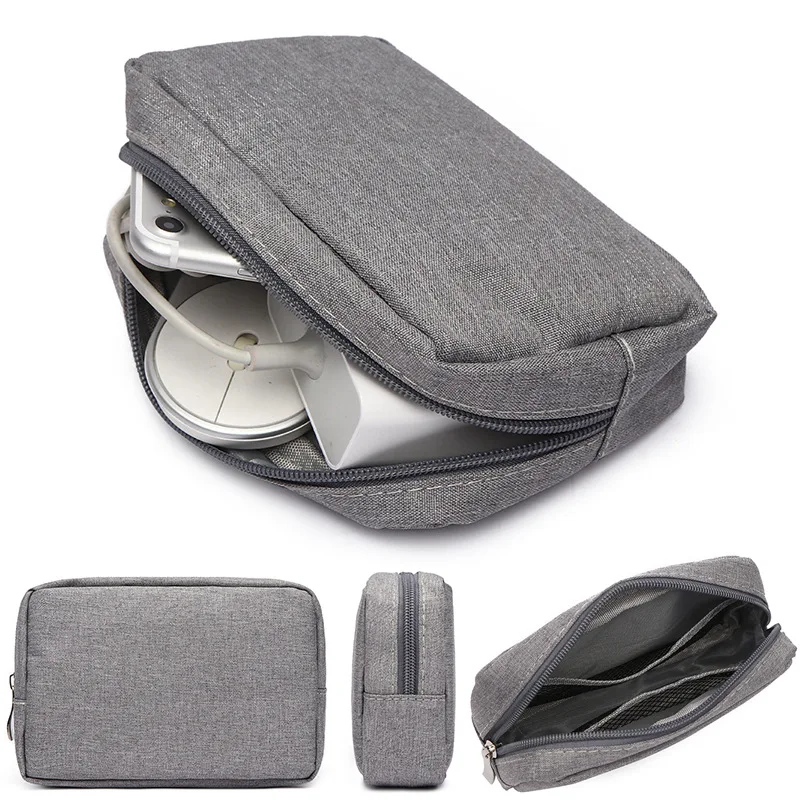 Digital Portable Organizer Case for Headphones Travel Closet Storage Bag Zipper Accessories Charger Data Cable USB Bag reusable