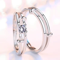 romantic couple rings simple style smooth opening design finger ring cute lovers wedding ring jewelry valentines day present