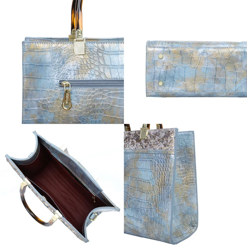 Женская кожаная сумка с крокодиловым узором тоут из высококачественной кожи