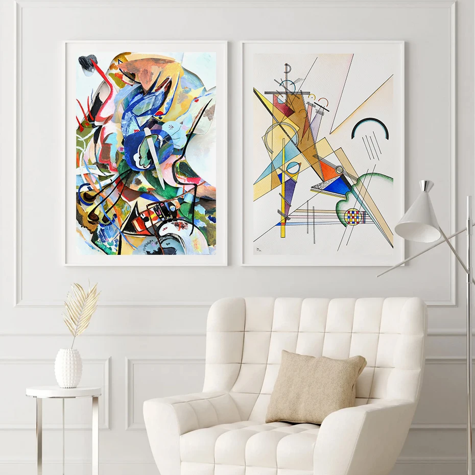 

Nordic Abstract Watercolor Kandinsky Graphics Artwrok Canvas Print Painting Poster Wall Pictures Art Living Room Home Decor