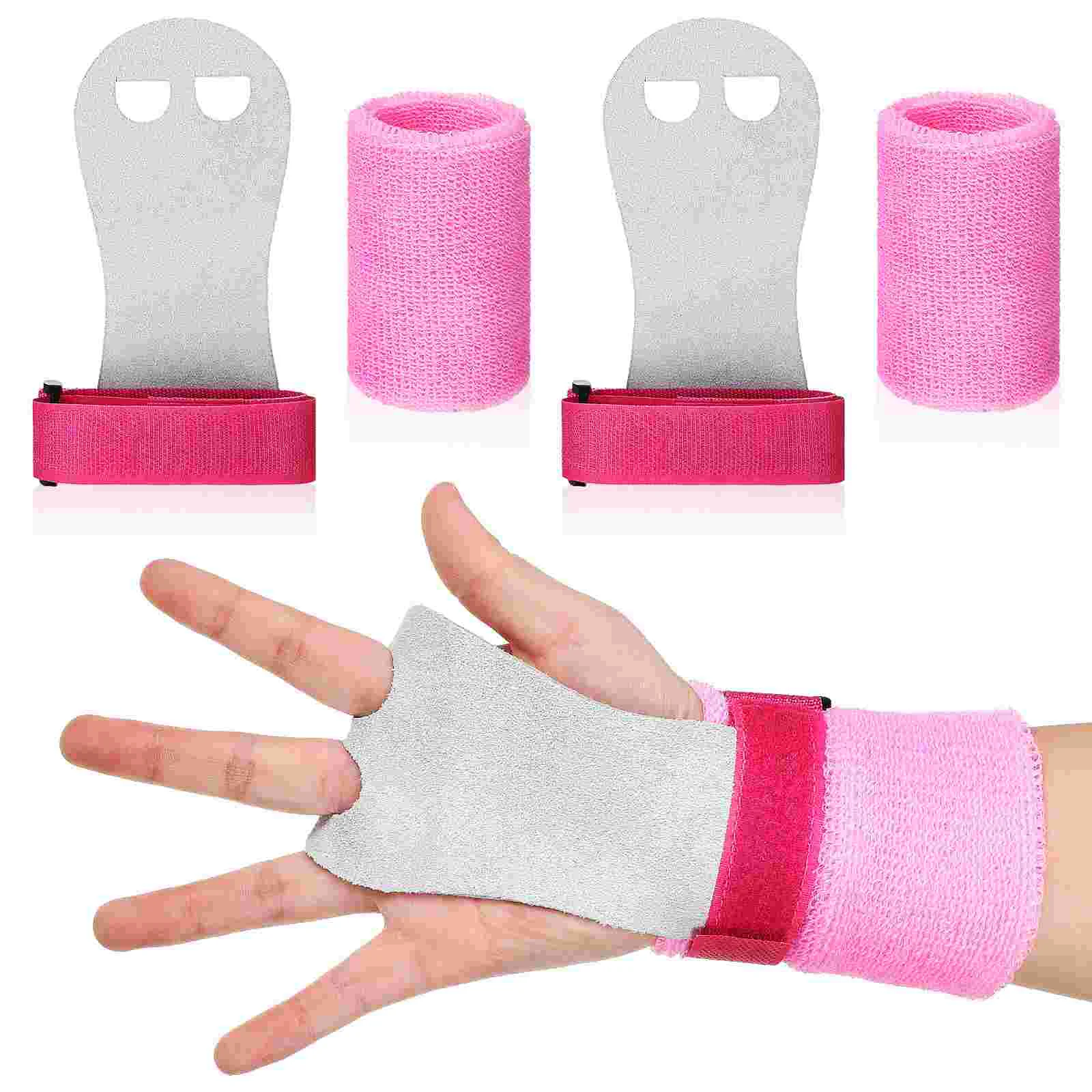 

4 Pcs Palm Protector Gymnastic Cover Gauntlet Barbell Gymnastics Grips Kids Cowhide Sweatbands Fitness Football Gloves