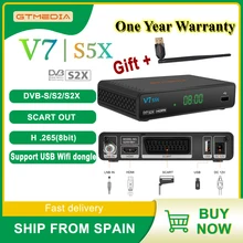 GTMEDIA HD 위성 수신기, DVB-S S2 S2X, H.265(8 비트), AVS +,CCM,ACM,VCM, 멀티 스트림, T2-MI, USB 와이파이 지원, V7 S5X, 1080P