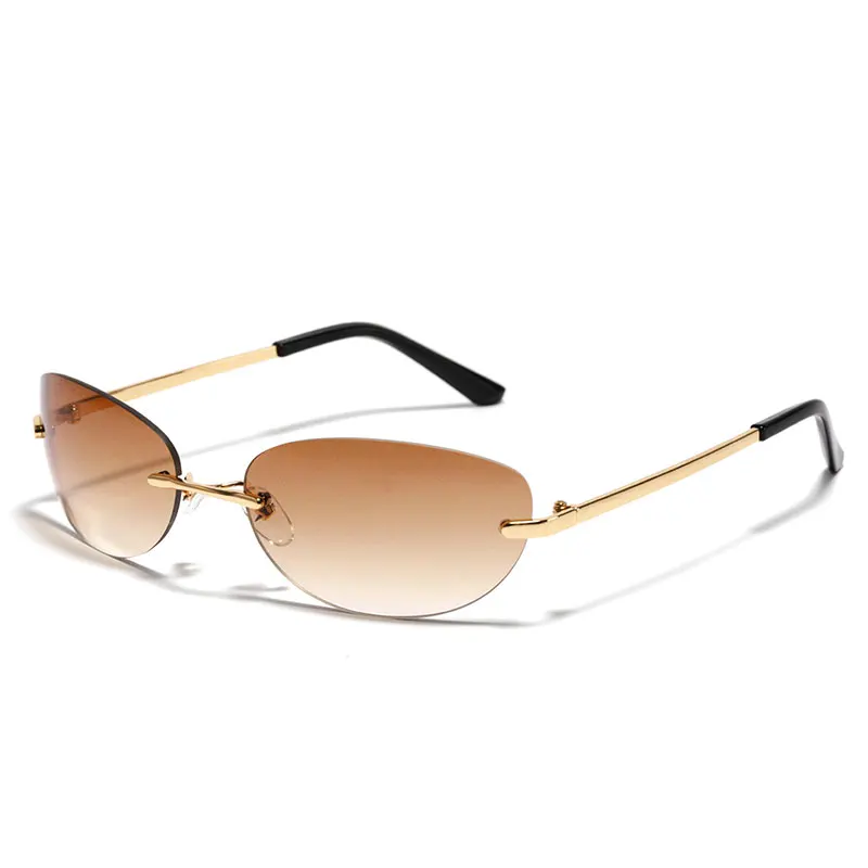 Мужские и женские очки без оправы HBK классические оранжевые солнцезащитные в