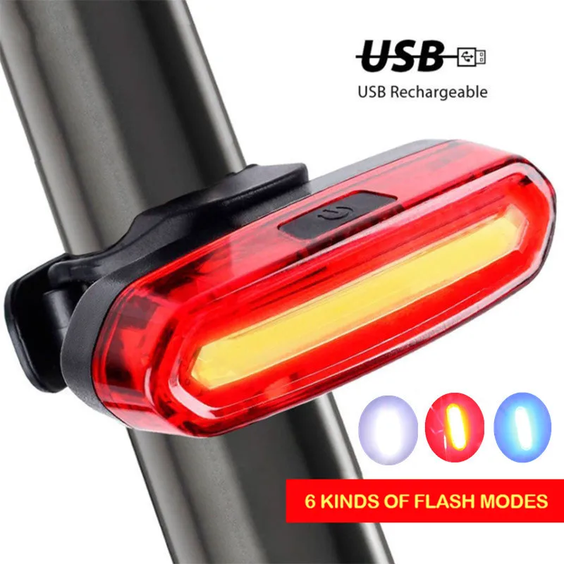 

MTB Taillight COB LED USB Chargeable Bicycle Rear Light Waterproof Mountain Bike Tail-lamp Night Riding Safety Warning Light