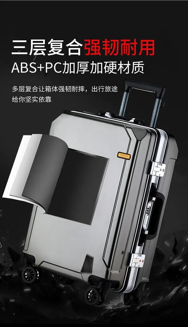 

Чемодан A045 для мужчин, прочная и долговечная универсальная дорожная коробка для колес, кожаная коробка большой вместимости, с паролем