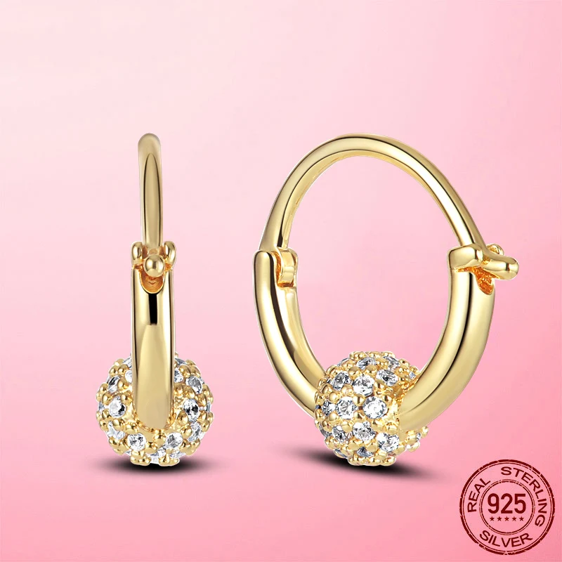 

Женские серьги-кольца из серебра 925 пробы с фианитом