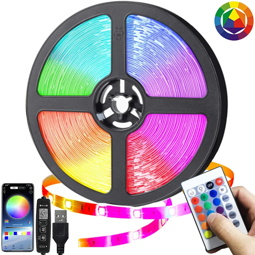 

LED Strip Light Music Sync Flexible Lamp USB RGB 5050 Bluetooth Remote Control DC5V TV Backlight Fita Luces Party Decor
