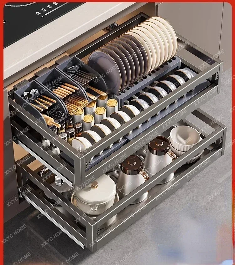 Корзина Ermo кухонный шкаф двухслойный ящик из нержавеющей стали полка для чаши