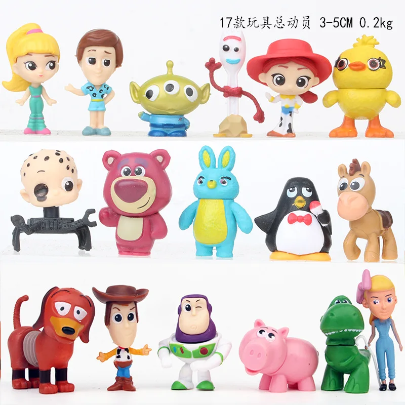 

17Pcs/7PcS/set Toy Story 4 Action Figure toys Woody Jessie Buzz Lightyear Forky Pig Bear Figura Model Doll Figurine Kids Gifts