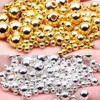 3mm 12mm gold platedsilver plated imitation pearl acrylic beads round pearl spaced scattered beads for jewelry making diy