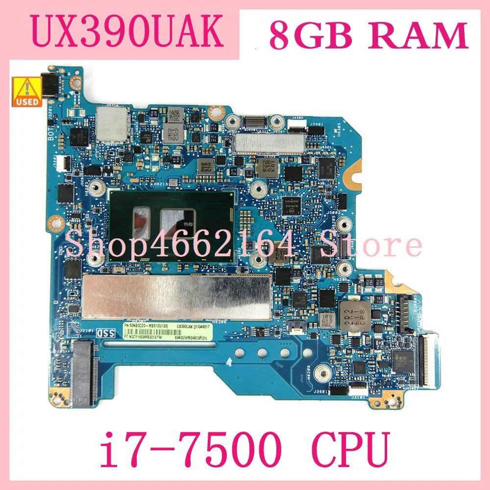 

Процессор UX390UAK i7-7500, 8 ГБ ОЗУ, материнская плата REV1.2 для ASUS UX390U UX390UA UX390UAK, протестированная Материнская плата ноутбука, ОК, бесплатная доставк...