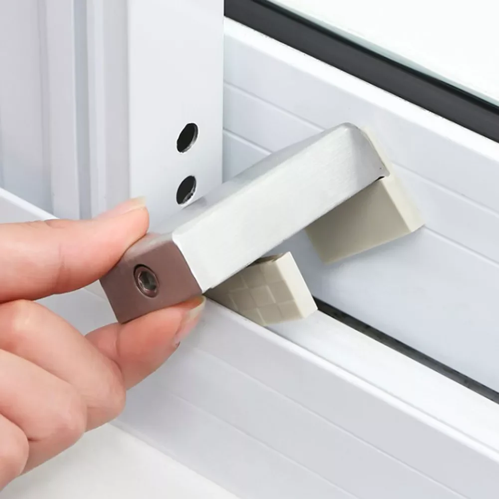 

Sash Stopper Anti-Theft Child Protection Baby Safety Sliding Door Window Locks Stop Aluminum Alloy Security Lock + Key