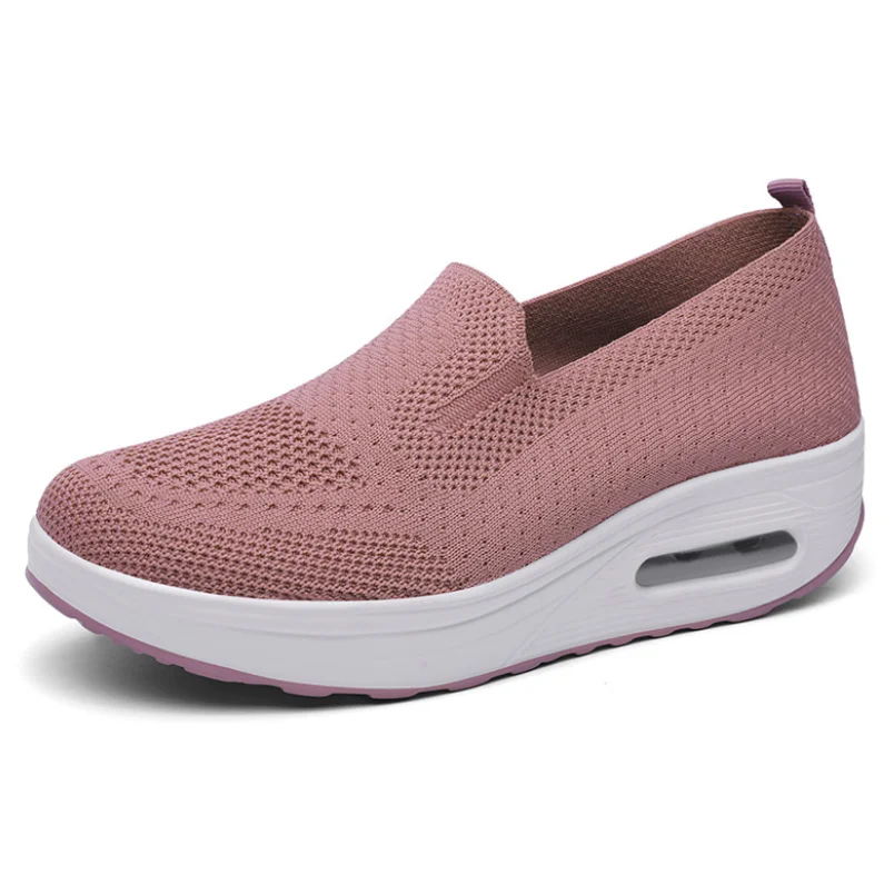 Casual Breathable Thick Sole Air Cushion Sneakers For Women 2023 Round Toe Height Increasing Leisure Shoes