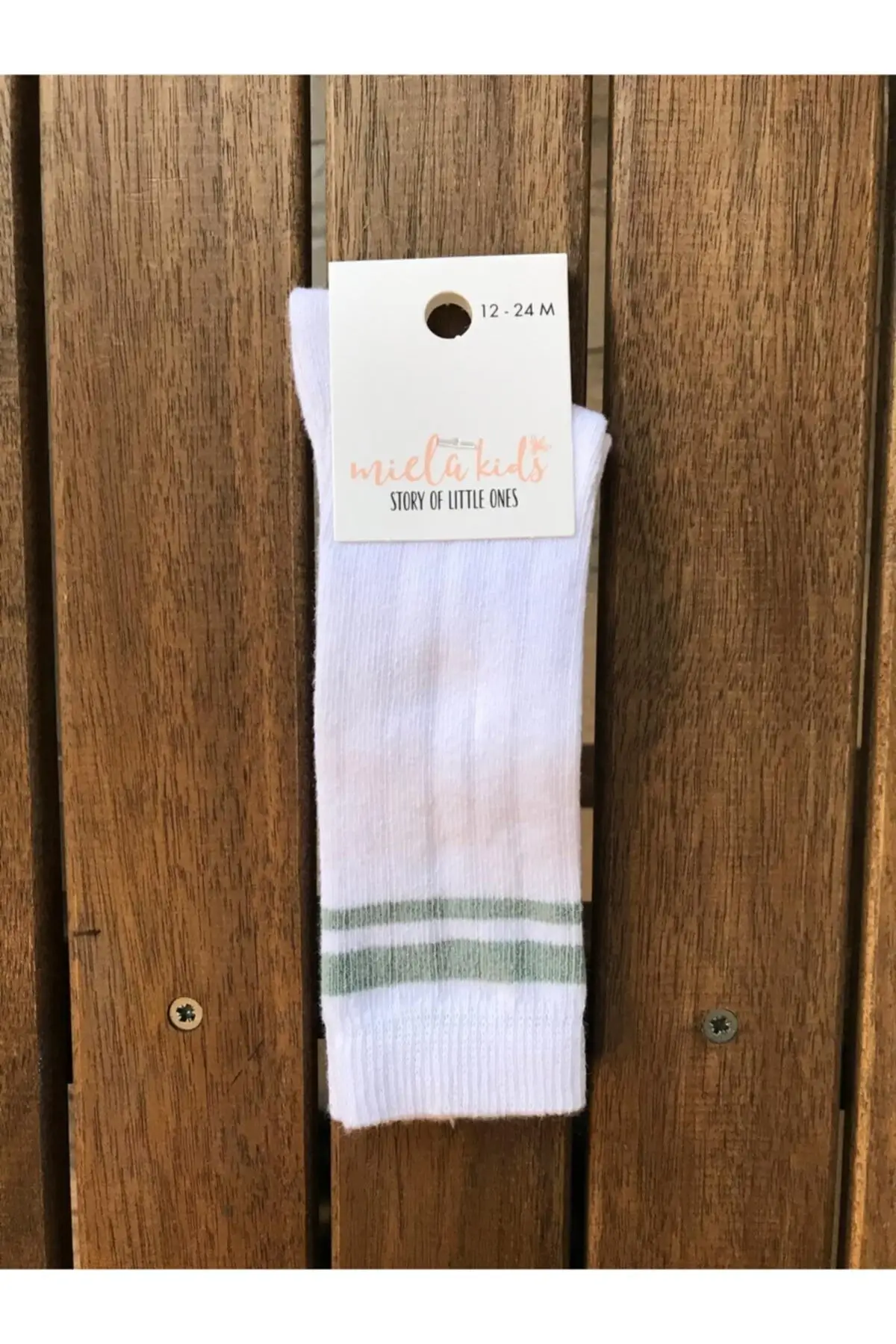 

Corded knee socks cotton-elastane white single underwear