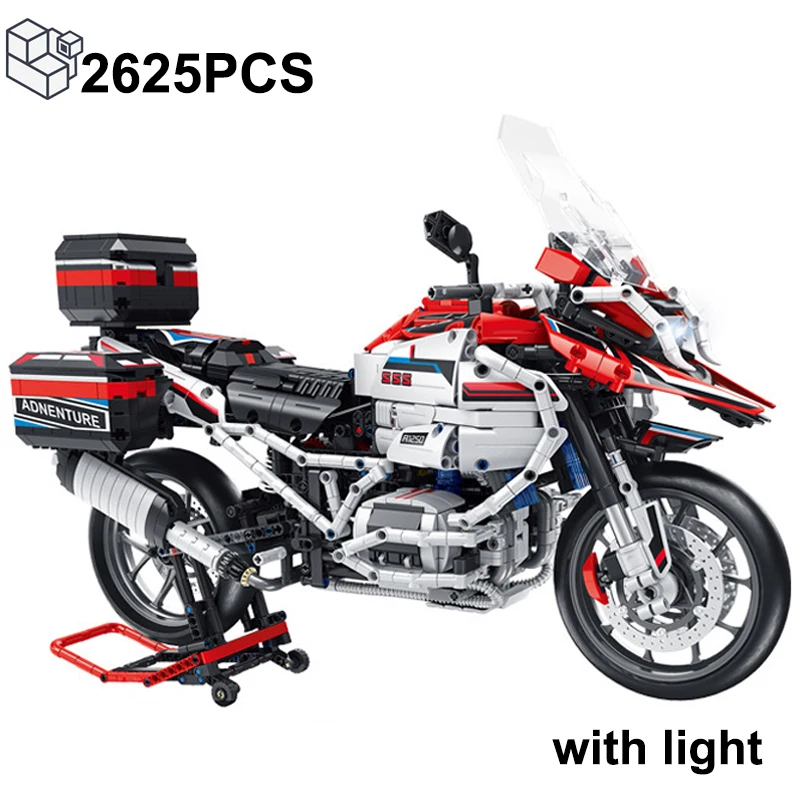 

2625PCS Technical GS Motorcycle Building Blocks With Light Locomotive City Motorbike Racing Vehicle Bricks Toys Gifts For Boys