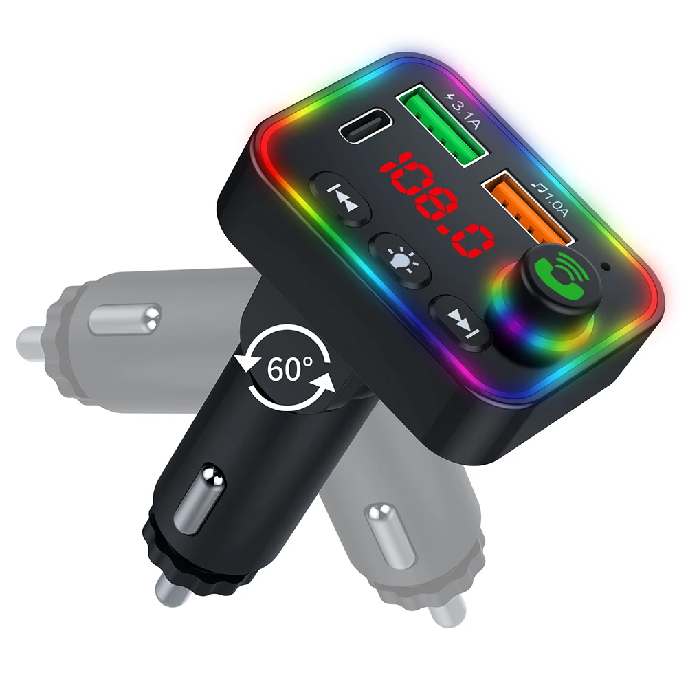 

Bluetooth Compatible V5.3 Car Charger Car FM Transmitter Bluetooth Hands-Free MP3 Dual USB Fast Charging Car Kit Car Accessories