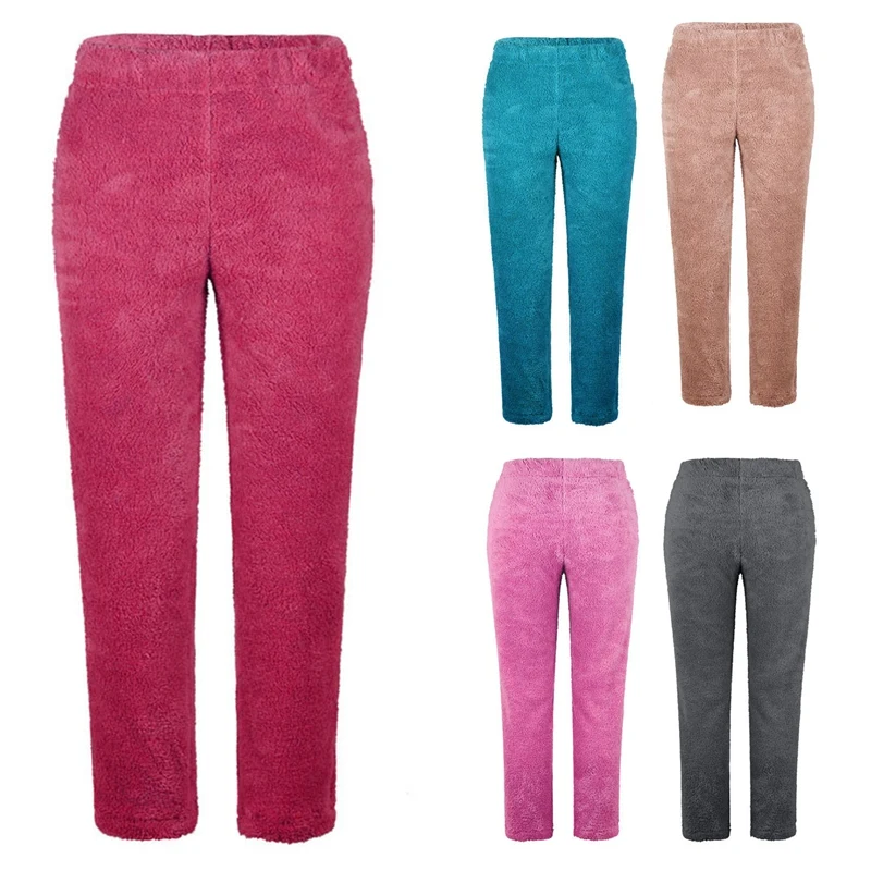

Women's Fashion Casual Solid Color Loose Plush Long Pants