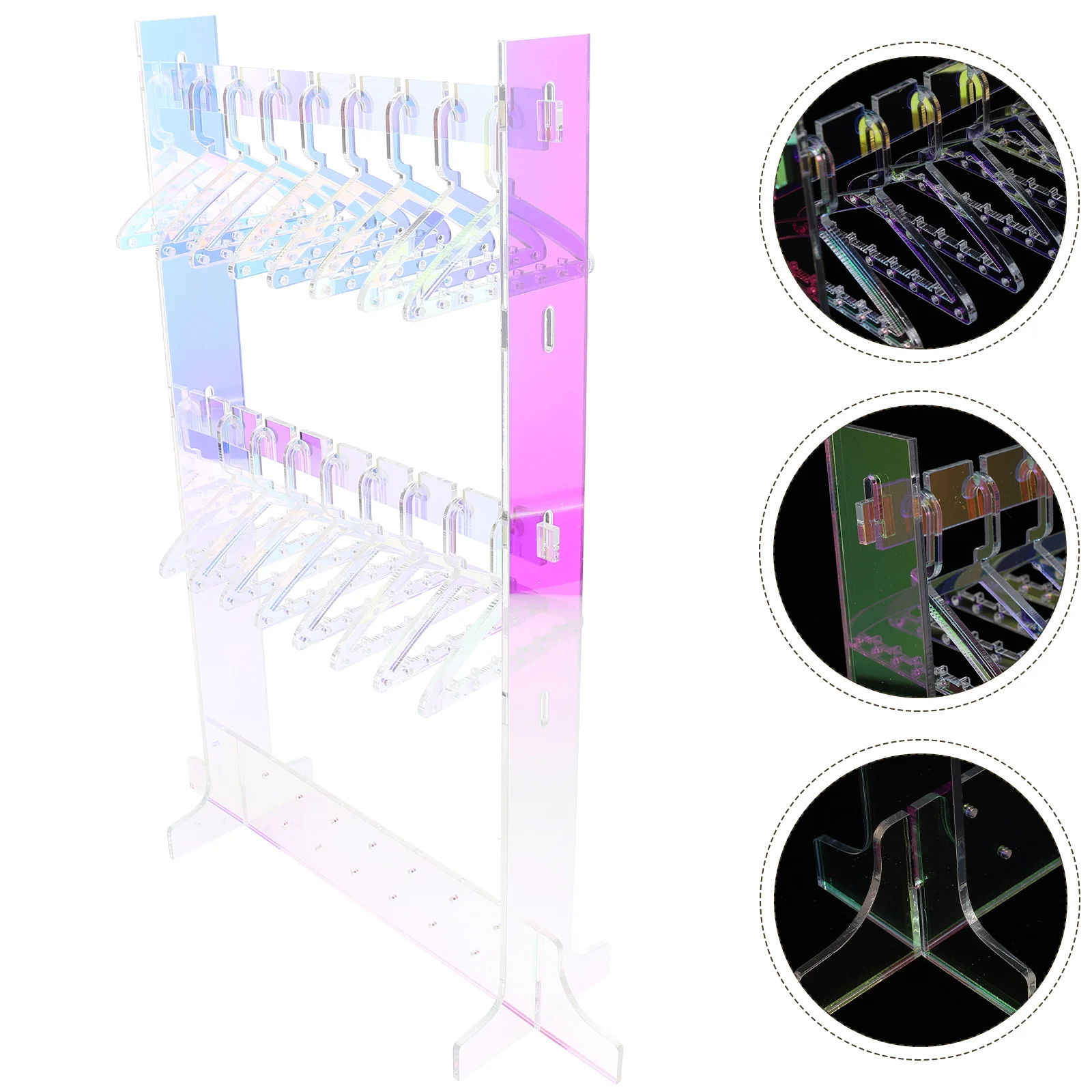 

1 Set Earring Display Stand Acrylic Jewelry Earring Rack Ear Studs Organizer with Mini Hangers