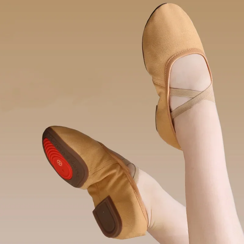 Женские танцевальные туфли на низком каблуке балетные джазовые обувь для сальсы