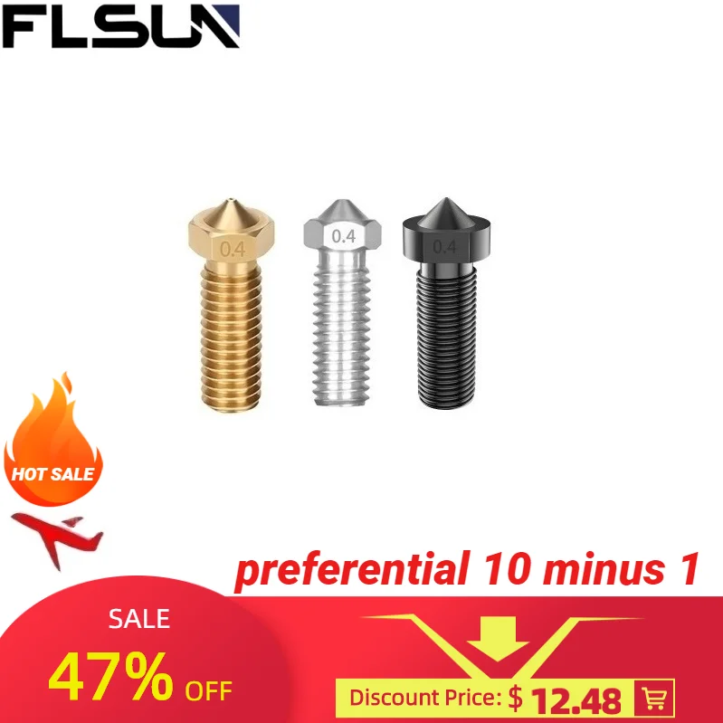 

10 PCS FLSUN 3D Printer SR Brass Nozzle Size 0.4mm Stainless Steel Nozzle/High Quality Steel Nozzle