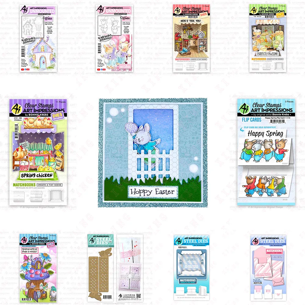 

New Diy Journals Easter Egg House Bunny Matchbook Tool Chickens Metal Cutting Dies Mushroom Spring Butterfly Envelope Templates