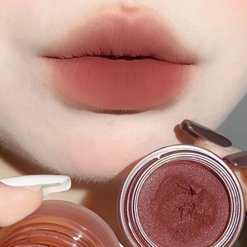 

Canned Velvet Matte Lip Mud Waterproof Long Lasting Non-stick Cup Mousse Solid Lipsticks Cream with Brush Women Makeup Cosmetic
